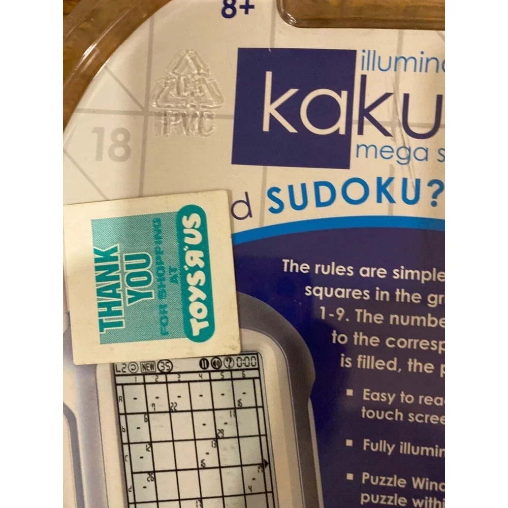Kakuro Illuminated Mega Touch Screen Logic Puzzle Techno Source Travel‎ Game NIB